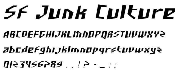 SF Junk Culture Oblique font